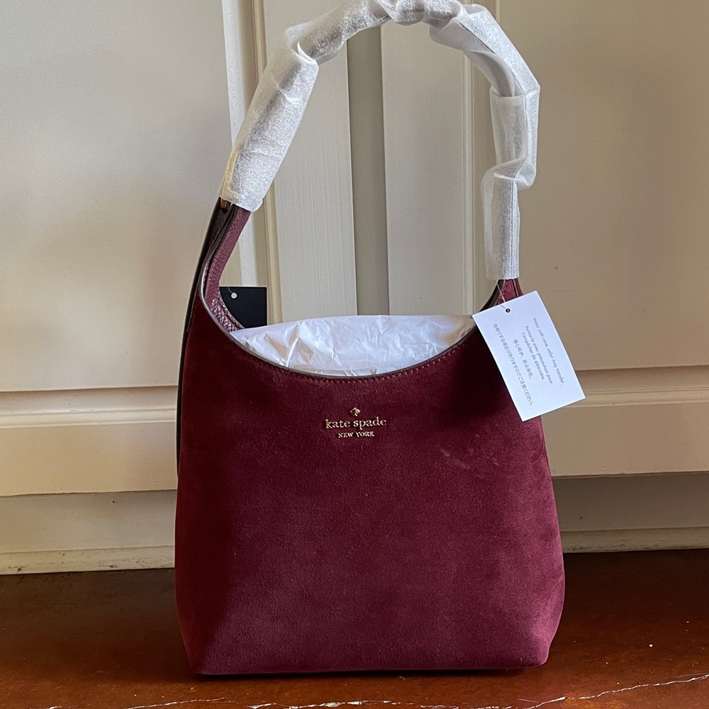 Kate Spade Deep Red Suede Shoulder Bag